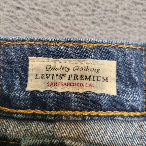 Levi's 511 Jeans Mens 30x31 Blue Modern Big E Slim Straight Distressed Denim - Picture 5 of 10